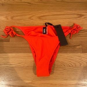 Red rib String bathing suit bottom ***ONLY BOTTOMS***